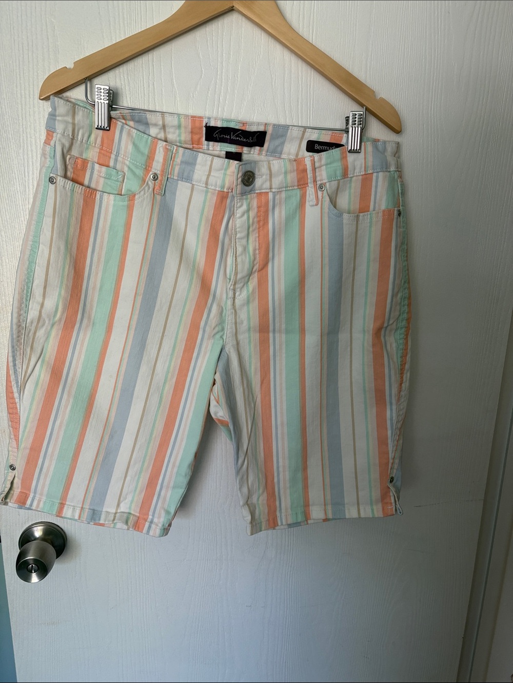 Gloria Vanderbilt Pastel Multi-Striped Woman’s Shorts